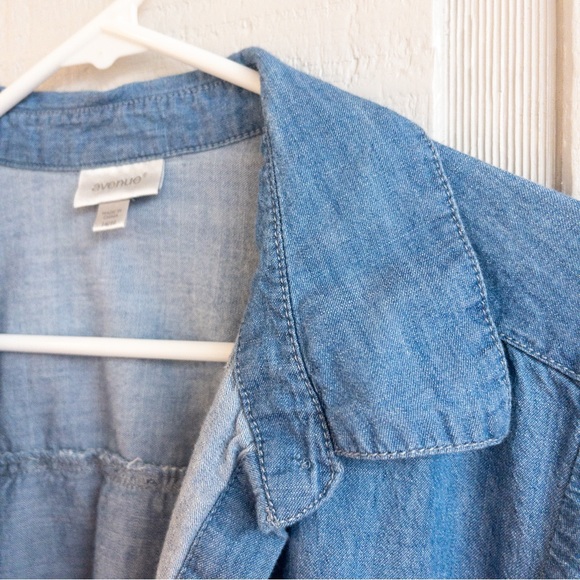Avenue Denim Button-Up Tunic - Picture 3 of 10